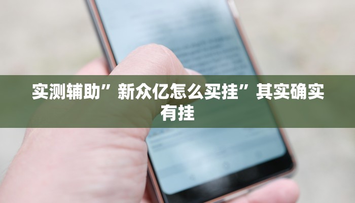 实测辅助”新众亿怎么买挂”其实确实有挂