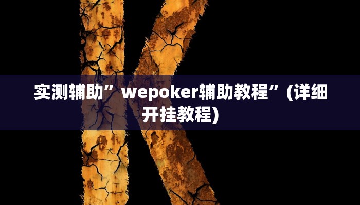 实测辅助”wepoker辅助教程”(详细开挂教程)