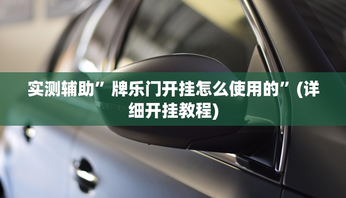 实测辅助”牌乐门开挂怎么使用的”(详细开挂教程)