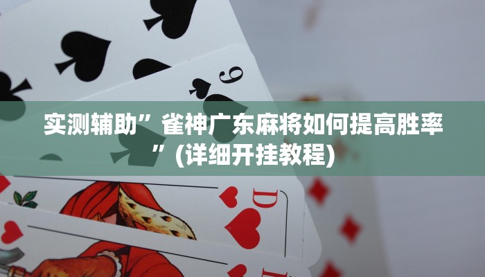 实测辅助”雀神广东麻将如何提高胜率”(详细开挂教程)