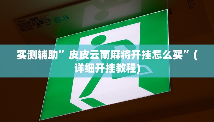 实测辅助”皮皮云南麻将开挂怎么买”(详细开挂教程)
