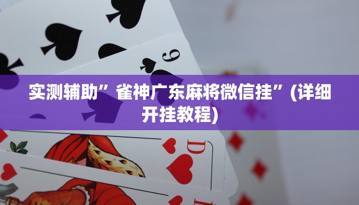 实测辅助”雀神广东麻将微信挂”(详细开挂教程)