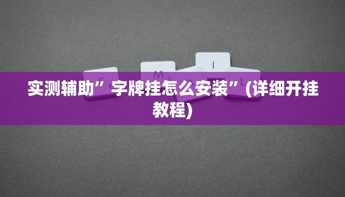 实测辅助”字牌挂怎么安装”(详细开挂教程)