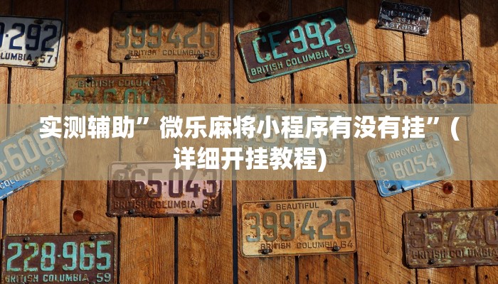 实测辅助”微乐麻将小程序有没有挂”(详细开挂教程)