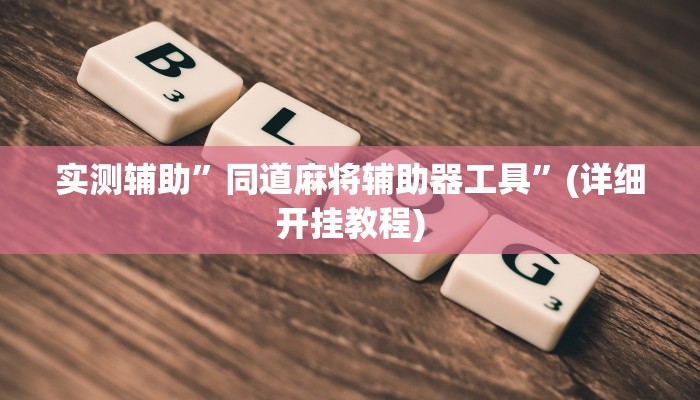 实测辅助”同道麻将辅助器工具”(详细开挂教程)