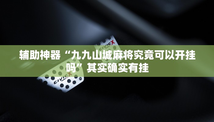 辅助神器“九九山城麻将究竟可以开挂吗”其实确实有挂