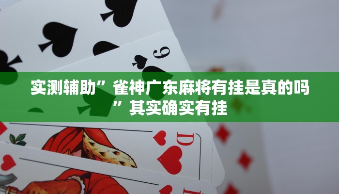 实测辅助”雀神广东麻将有挂是真的吗”其实确实有挂