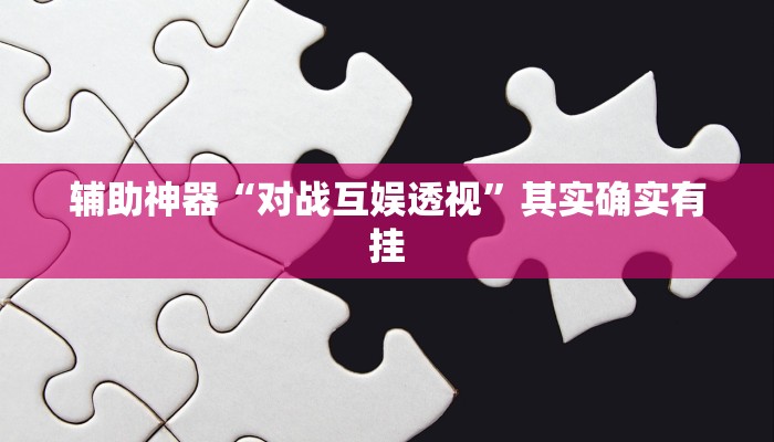 辅助神器“对战互娱透视”其实确实有挂