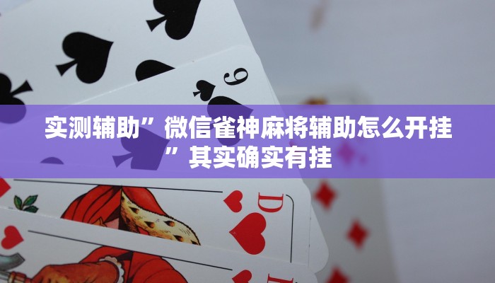 实测辅助”微信雀神麻将辅助怎么开挂”其实确实有挂