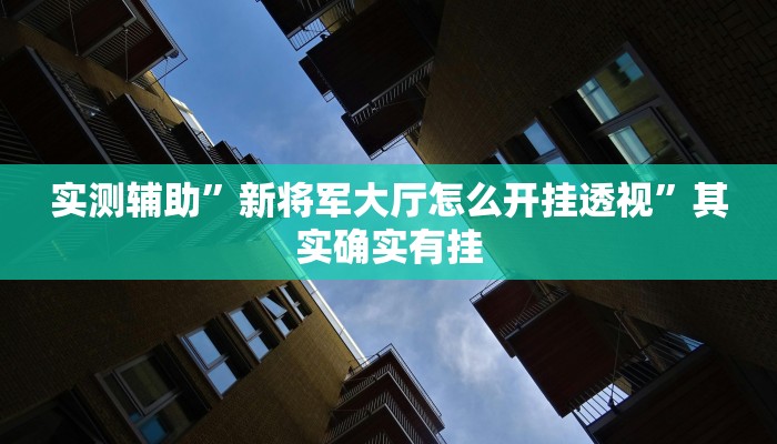 实测辅助”新将军大厅怎么开挂透视”其实确实有挂