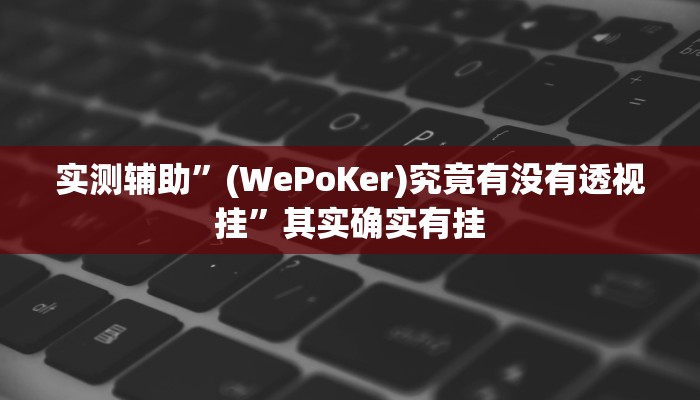 实测辅助”(WePoKer)究竟有没有透视挂”其实确实有挂