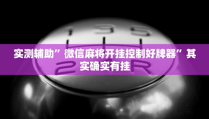 实测辅助”微信麻将开挂控制好牌器”其实确实有挂