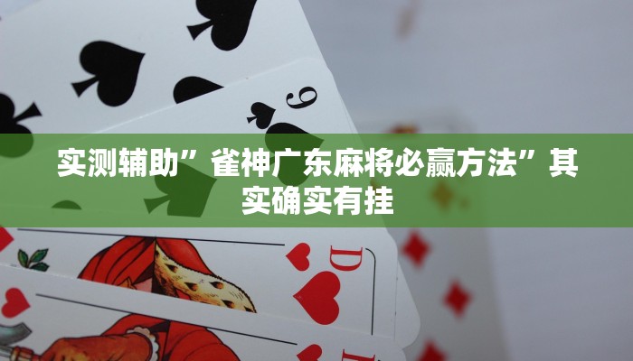 实测辅助”雀神广东麻将必赢方法”其实确实有挂