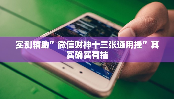 实测辅助”微信财神十三张通用挂”其实确实有挂