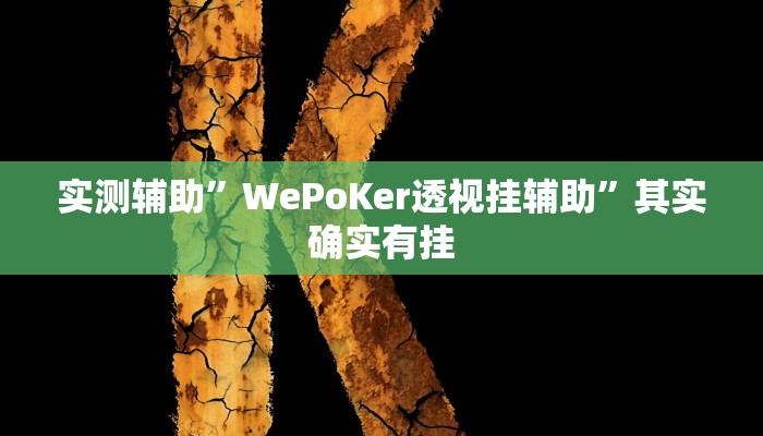 实测辅助”WePoKer透视挂辅助”其实确实有挂