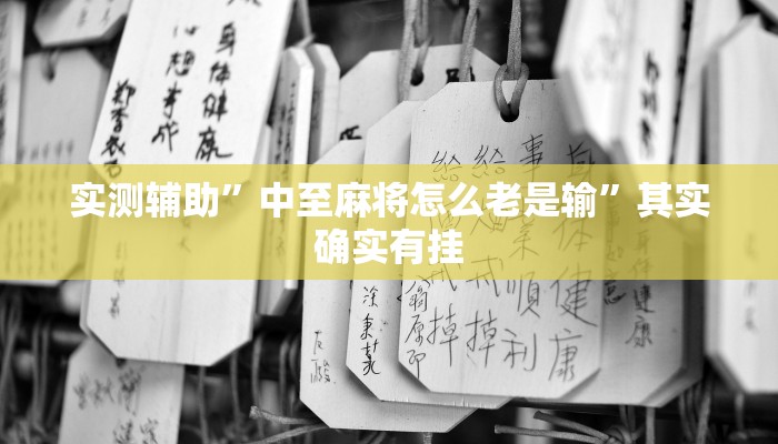 实测辅助”中至麻将怎么老是输”其实确实有挂